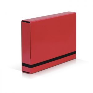 Teczka Vaupe A4/5cm Caribic Box z gumką, Czerwona